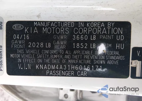 2017 Kia Rio Lx from USA, damaged, VIN KNADM4A31H6016171